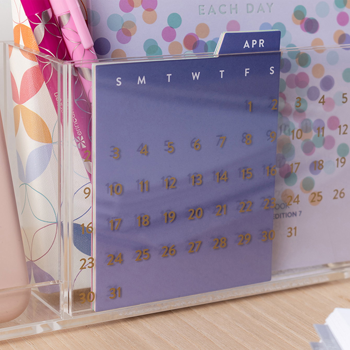 Acrylic Perpetual Calendar Desk Organizer Erin Condren