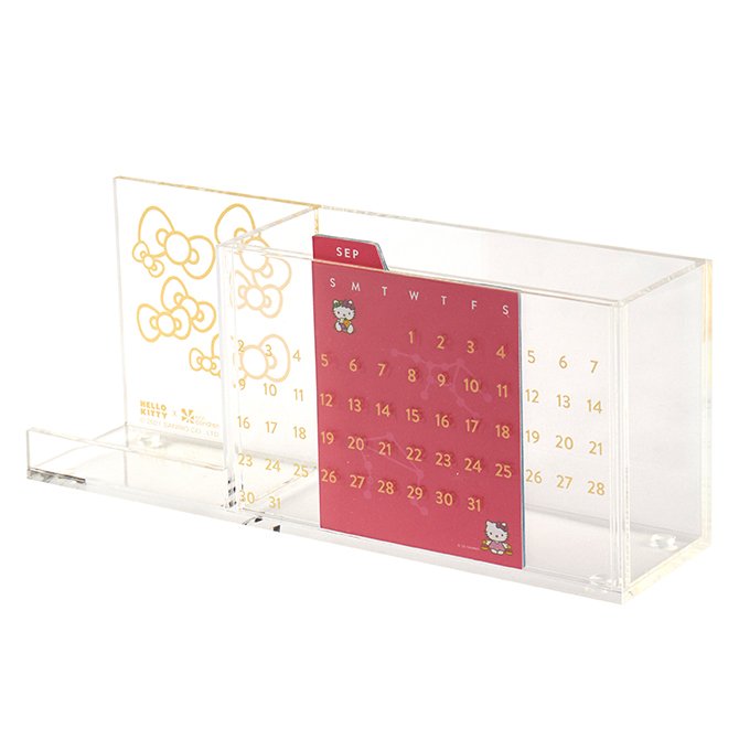 Hello Kitty Acrylic Perpetual Calendar Desk Organizer