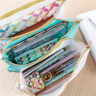 Large Mid Century Circles Accordion Zipper Pouch | Erin Condren