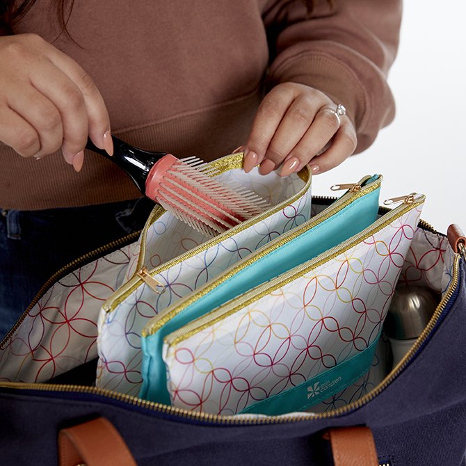 Large Mid Century Circles Accordion Zipper Pouch Erin Condren