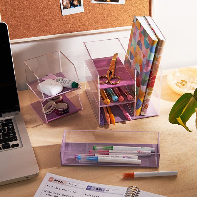 Pastel Medium Acrylic Desk Organizer by Erin Condren