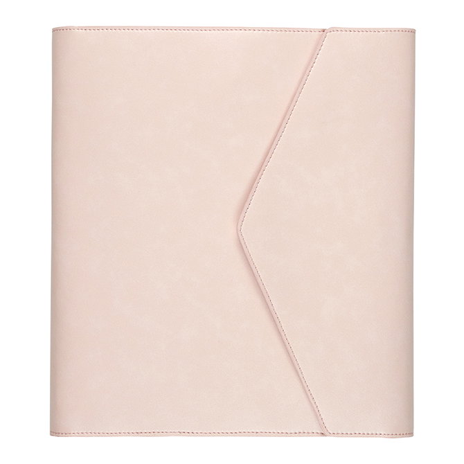 Large Blush Vegan Leather Folio