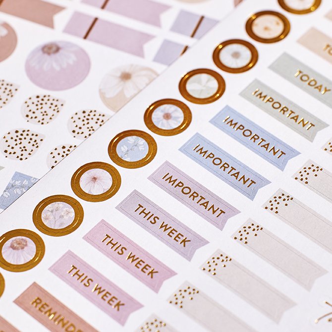 Gold Foil Planner Stickers