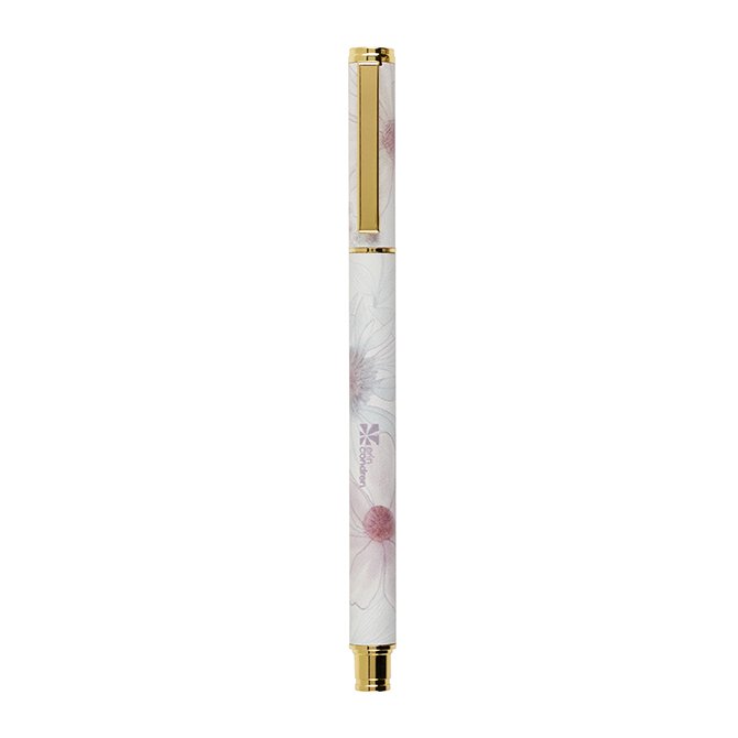 U Brands The Catalina Porous Tip Pen, Grey, White and Floral