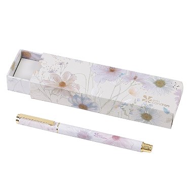 U Brands The Catalina Porous Tip Pen, Grey, White and Floral