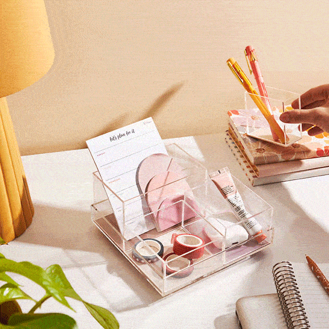 Pastel Rotating Acrylic Desk Organizer Set of 5 Erin Condren