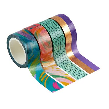 Erin Condren Washi Tape 4-Pack - Ettavee Inspire Accent Tape. Decorative and Stylish Adhesive Tape for Organizing Notebooks and Highlighting