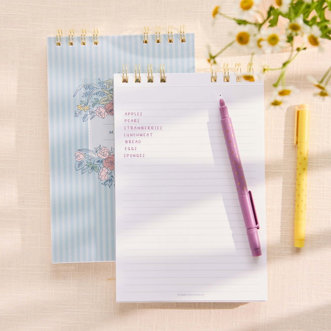 Notes Dat Top Toile Notes Lined Top Spiral Notepad | Erin Condren