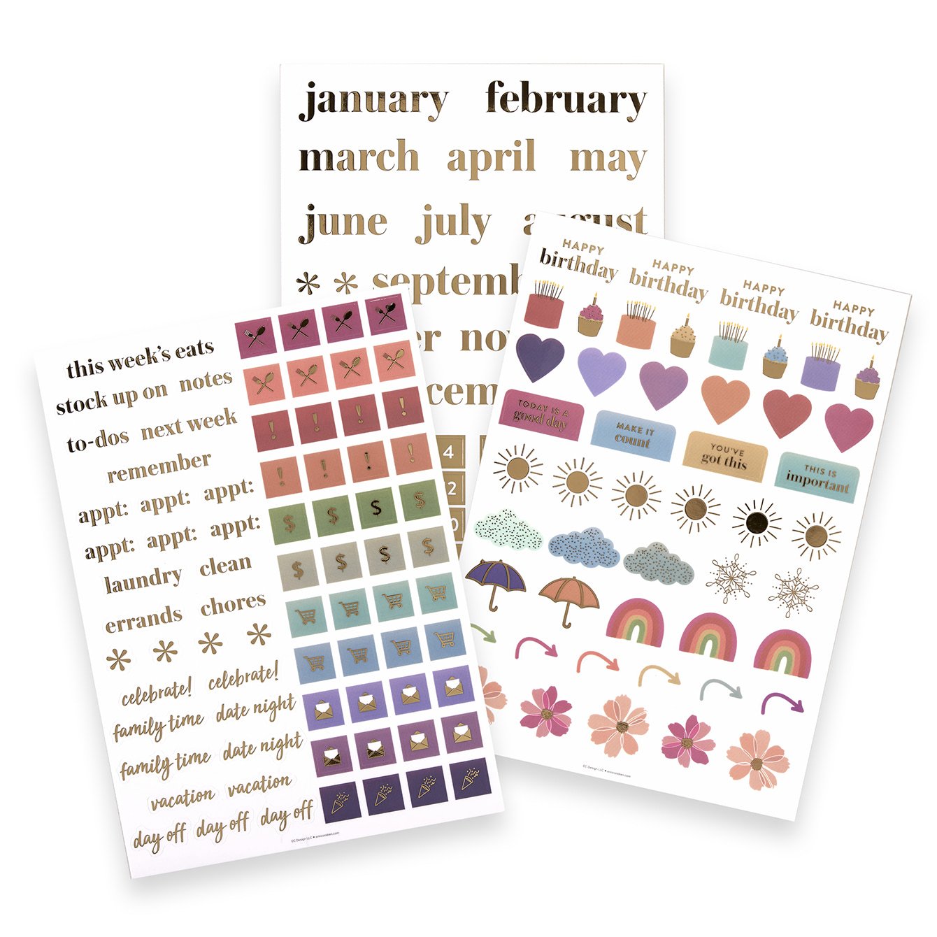 Months of the Year Planner Stickers - Sticky Label Tags for Planners,  Calendar