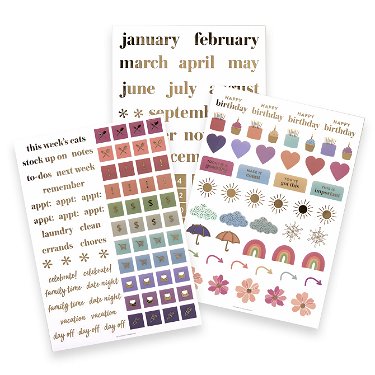 Blank Label Shape Stickers Erin Condren Monthly Planner Weekly Planner  Journal Calendar Organizer Write on Shapes Decals SC.BLS1.0217 