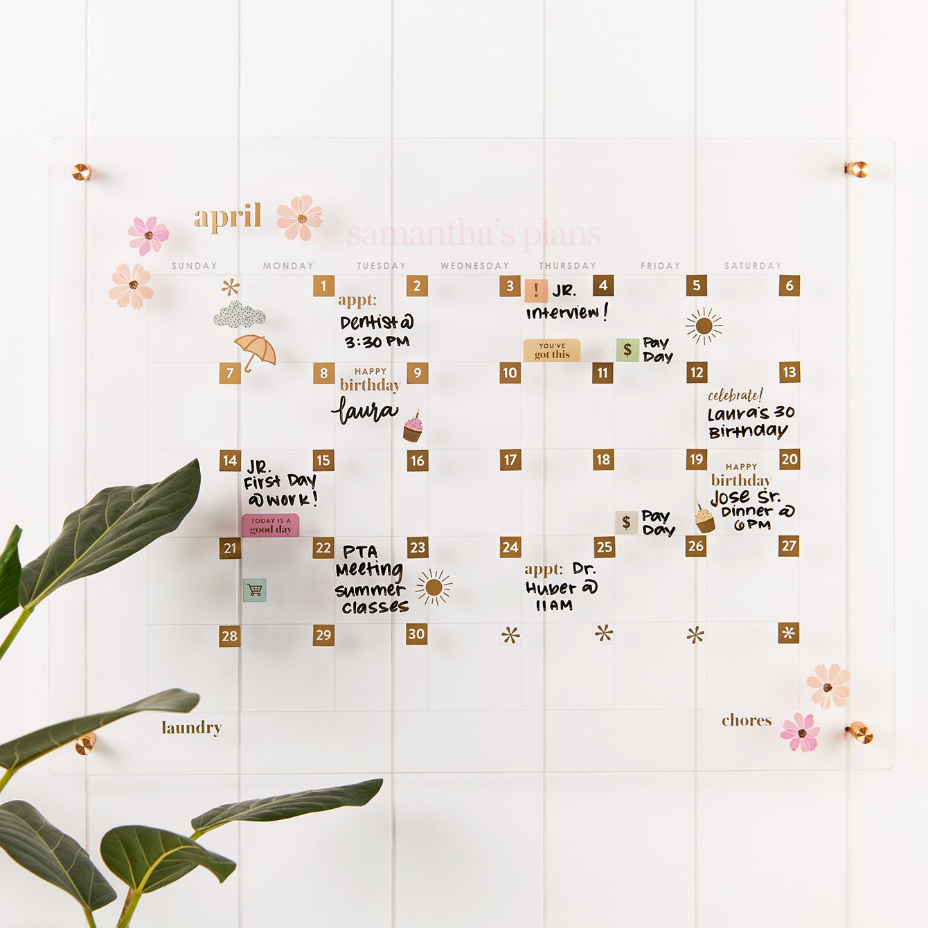 Acrylic Wall Calendar Clings Erin Condren Acrylic Wall Calendar Clings Erin Condren