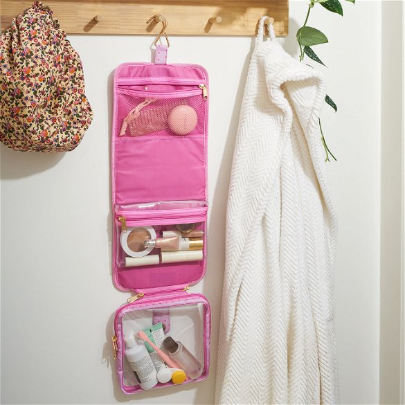 hanging bags for travel toiletries organizer HOTOR Toiletry Bag Women Men Essentials Black Unzips to reveal 4 spacious compartments and a front zipper pocket Bosidu Hanging Travel Toiletry Bag