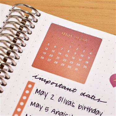 2024 mini calendar stickers for bullet journal and planner