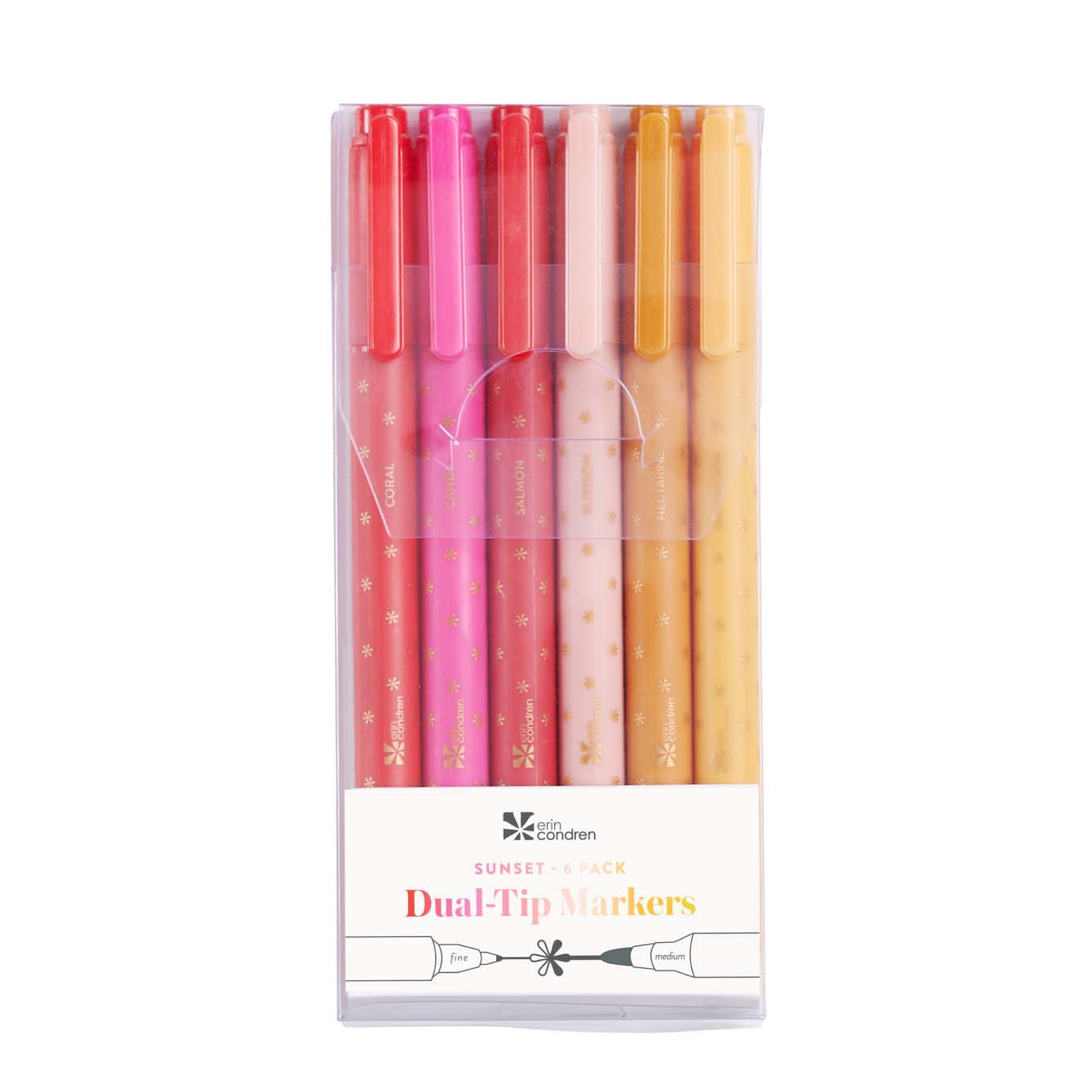 Sunset Dual-Tip Markers 6-Pack | Erin Condren
