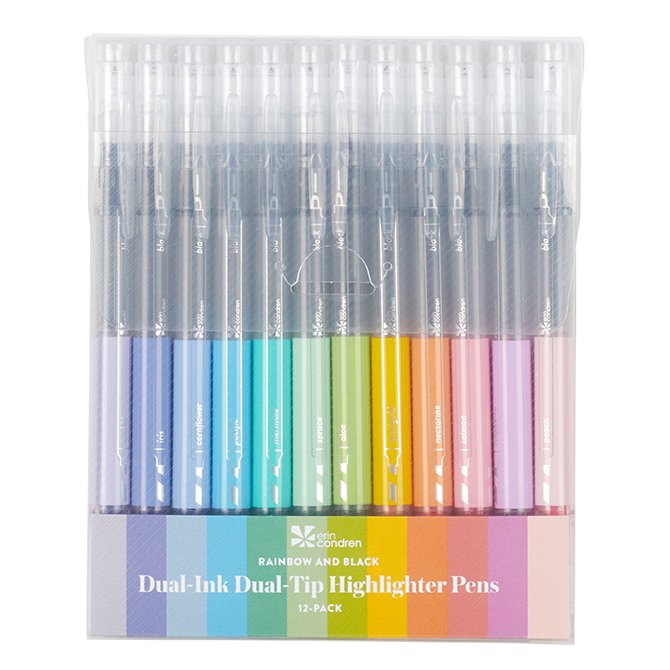 Positive Pen Pack With Dual-Tip Highlighter