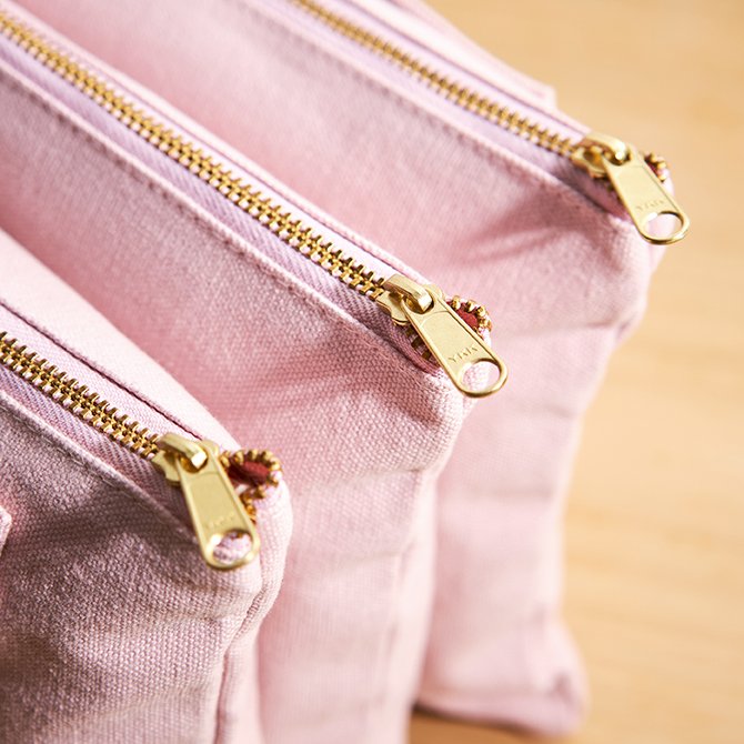 Colored Zipper Cotton Pouch, Custom Zipper Pouches