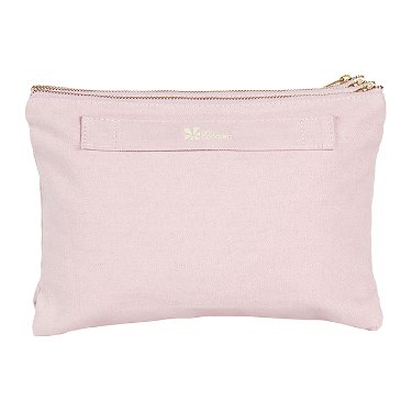 Invite.L Small Linen Gold Zipper Pouch, 02 Pink