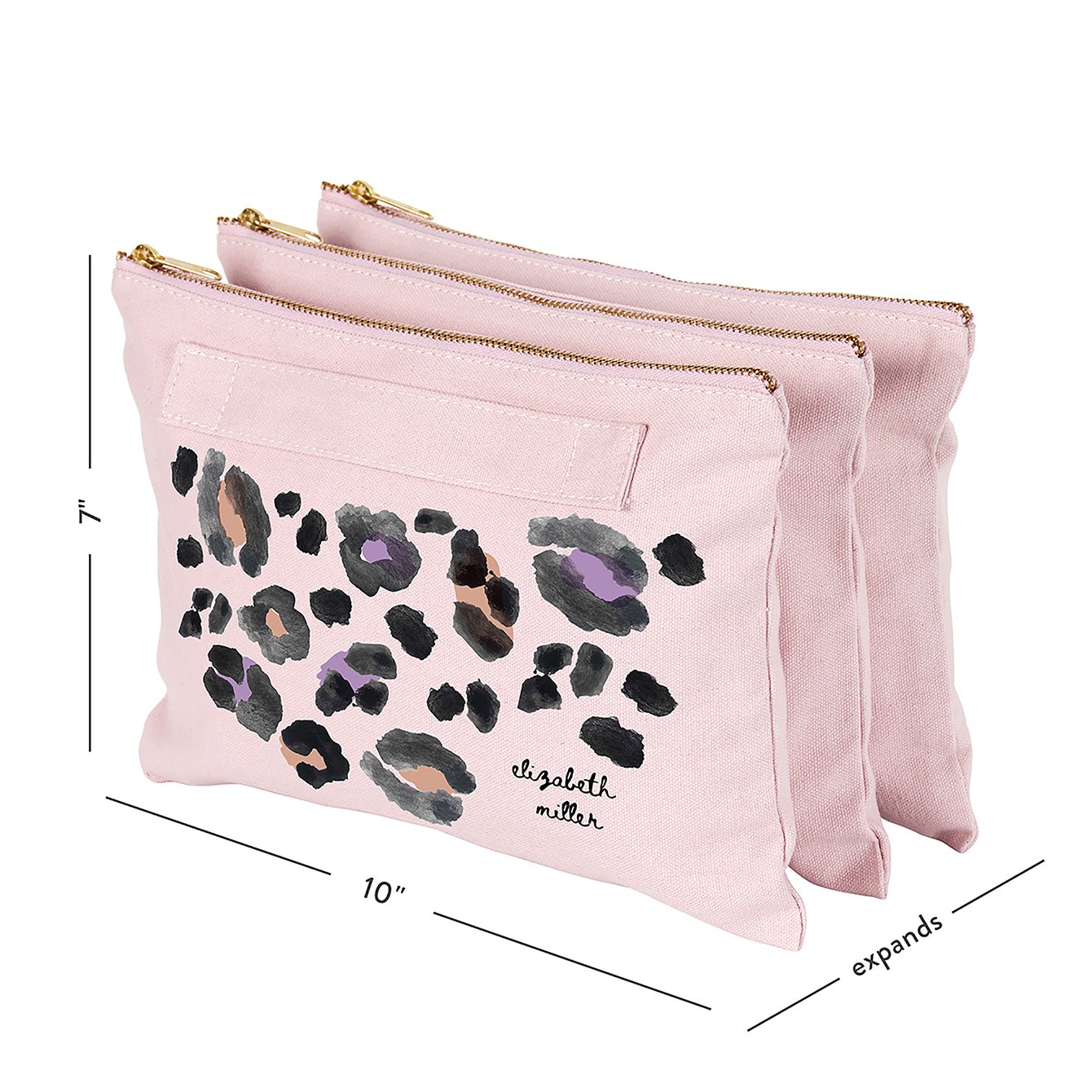 Watercolor Leopard Print Custom Accordion Zipper Pouch Erin Condren
