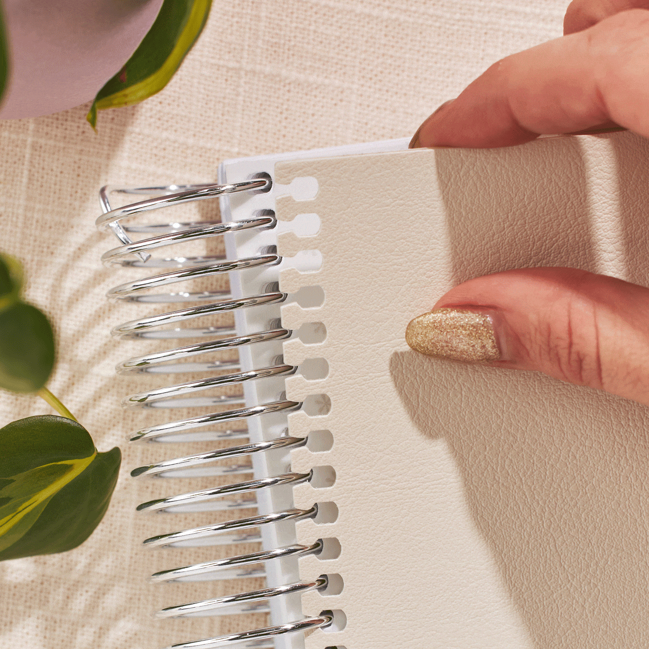 Cream SnapIn Vegan Leather Covers Erin Condren