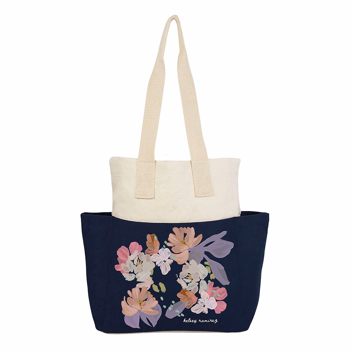 ★ATCLIP★ [Exclusive]LINK TOTE BAG__2colors Bold Blooms Custom Color Block Tote Bag | Erin Condren