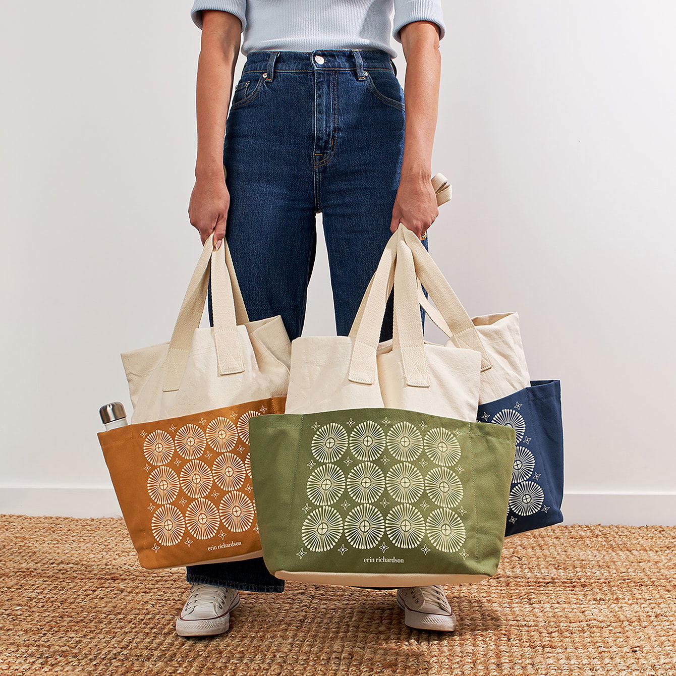 Modern Geometric Custom Color Block Tote Bag | Erin Condren