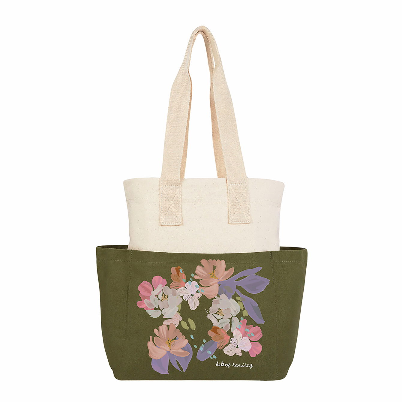 Bold Blooms Custom Color Block Tote Bag Erin Condren