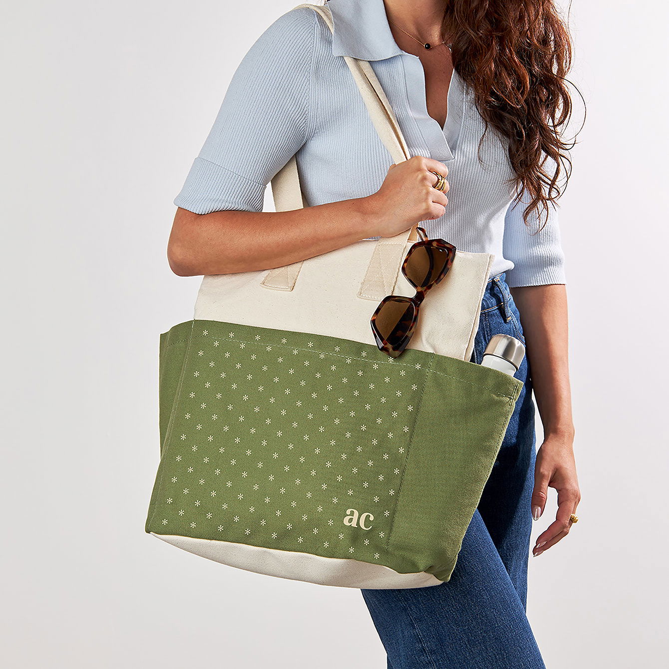 Canvas Asterisk Custom Color Block Tote Bag | Erin Condren