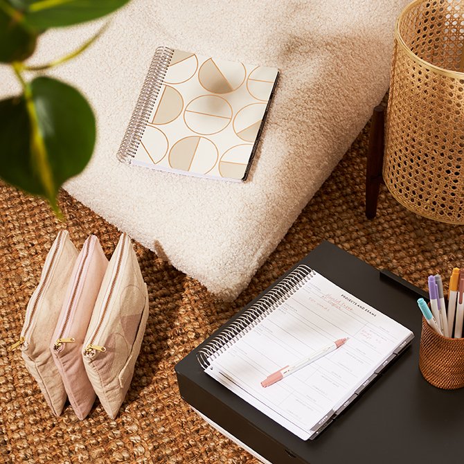 Louis Vuitton Desk Agenda Cover Set Up with Erin Condren Focused