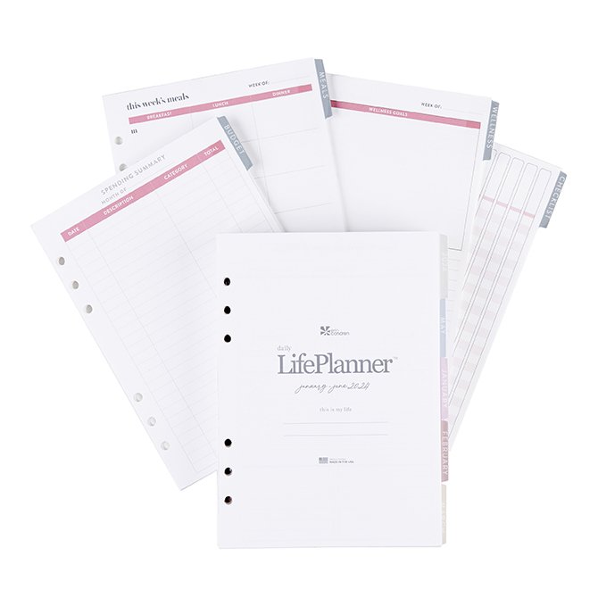 Blush A5 Daily Life Planner Ring Agenda by Erin Condren | 2023 - 2024