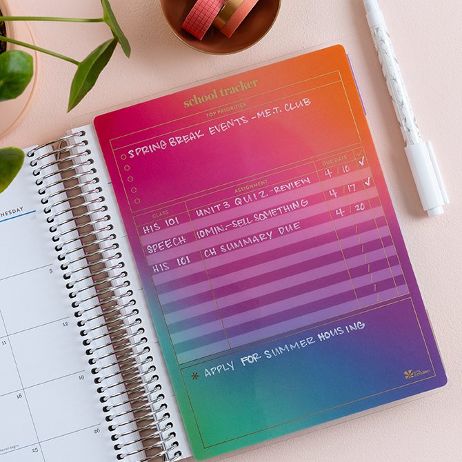 Colorblends Snap-In School Tracker Dashboard | Erin Condren