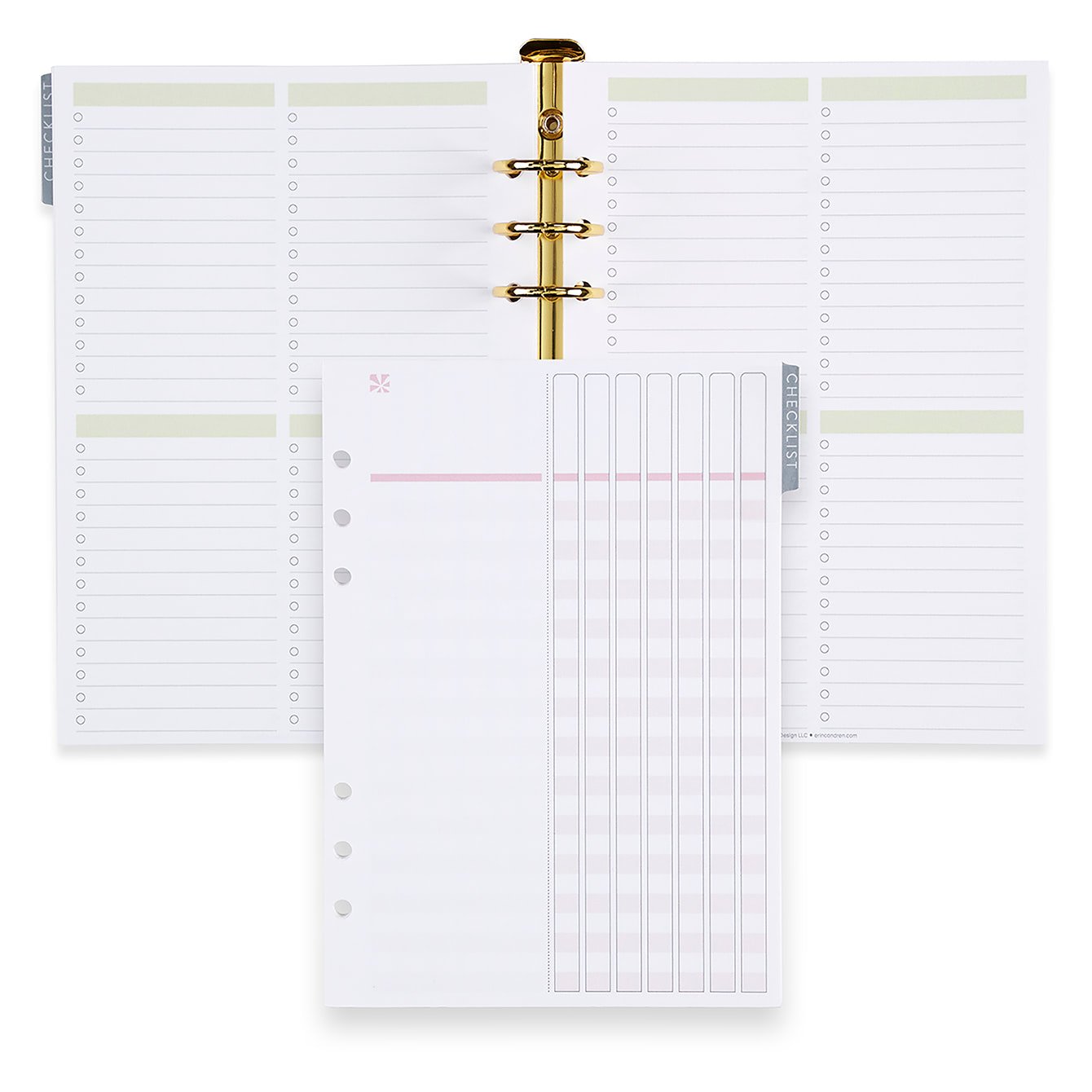 Checklist Pages A5 Ring Agenda Inserts by Erin Condren