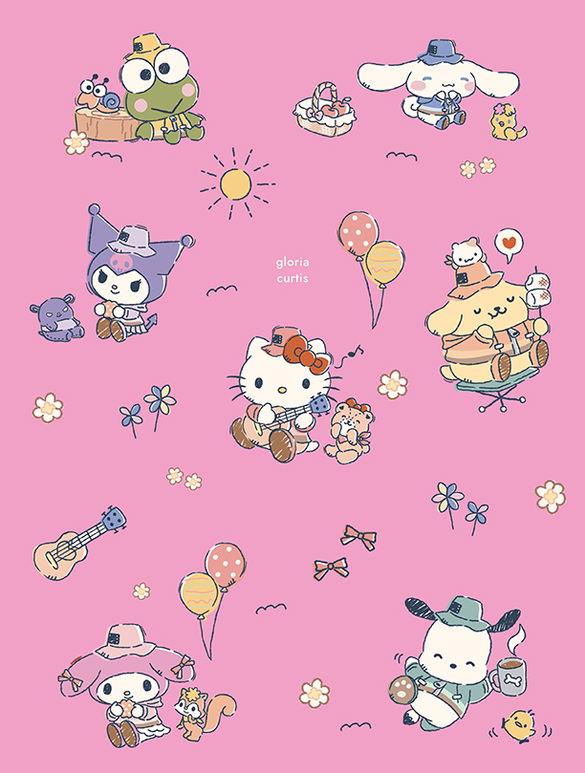 Erin Condren Hello Kitty Productivity Notebook - 7x9 Spiral Bound With 160 Lined Pages & Stickers