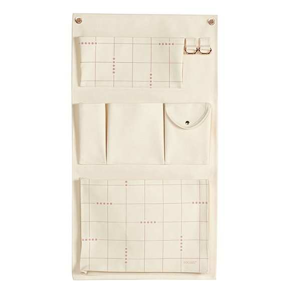 Large Quartz Grid Focused Canvas Wall Organizer by Erin Condren Snap Closure Pocket Can Fit Planner Accessories • Bottom Pocket: 13.25 x 9.5