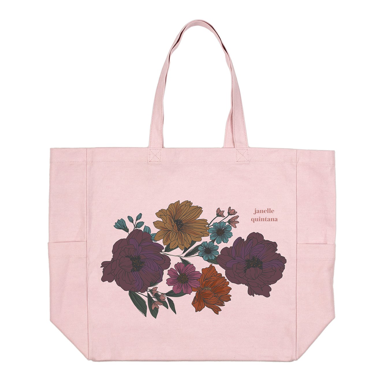 Wildflowers Canvas Pocket Tote Bag