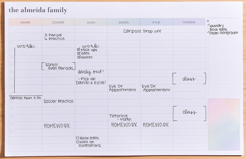 Family Organization Tips - Save time with pre-printed family notepads