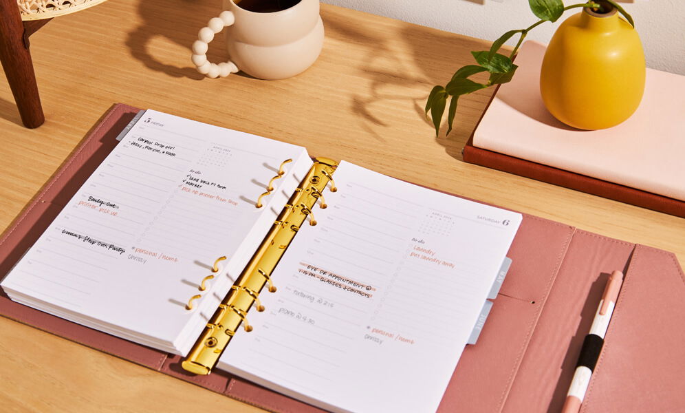 How do you organize your daily planner