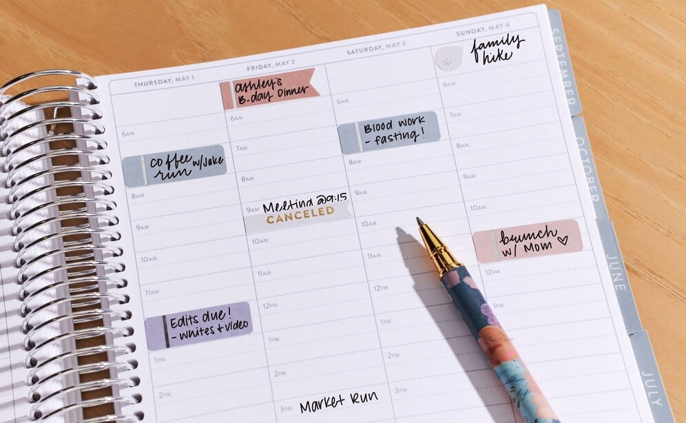 5-Minute Planner Check-Ins: 60 Planner Prompts - Use planner stickers for important dates