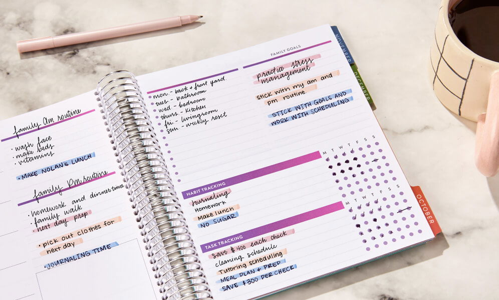 The Best Planners for Working Moms - Goal setting and color-coding