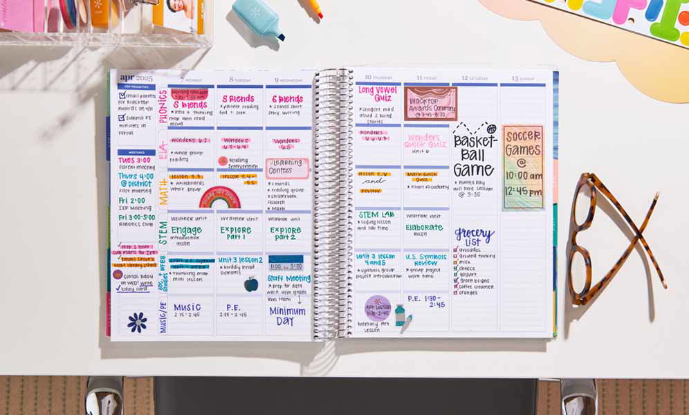 How to Use the Erin Condren Teacher Lesson Planner - Vertical Layout