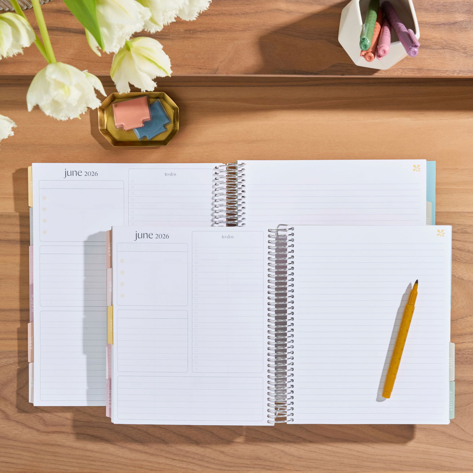 Lot de 2 Blocs note,cahiers,carnets d'écriture aux motifs fleuris