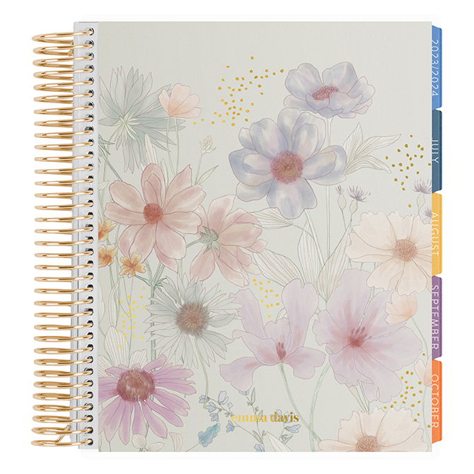 Metallic Wildflowers Monthly Planner