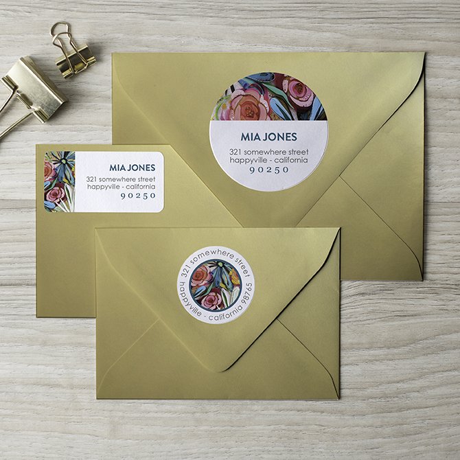 EttaVee Brilliant Blooms Return Address Labels Erin Condren