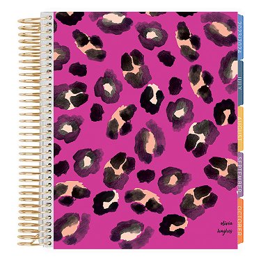 Erin Condren 7x9 Coiled Life Planner (January 2024 - December 2024) - 2024  In Bloom metallic cover, hourly layout, Inspire theme, platinum coil