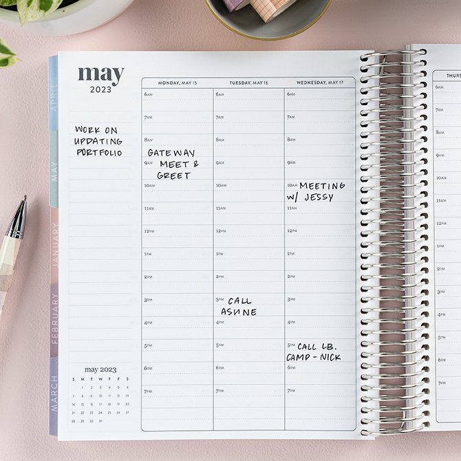 Hourly Calendar Layout in Weekly LifePlanner™