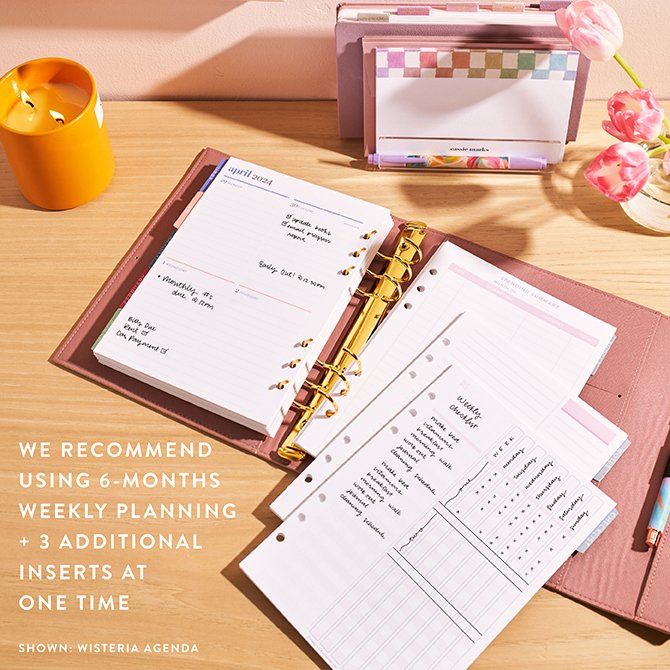 2023 Dated Planner Inserts, Horizontal Weekly