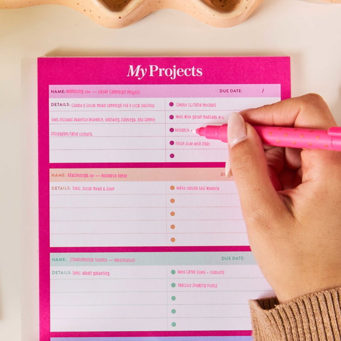 Project Tracker Notepad | Erin Condren