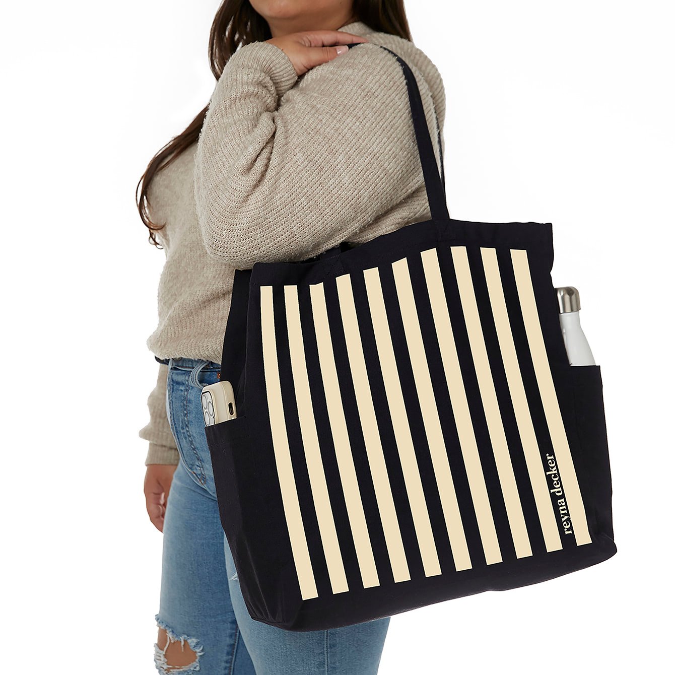 Classic Stripes Custom Pocket Tote Bag Erin Condren — free download