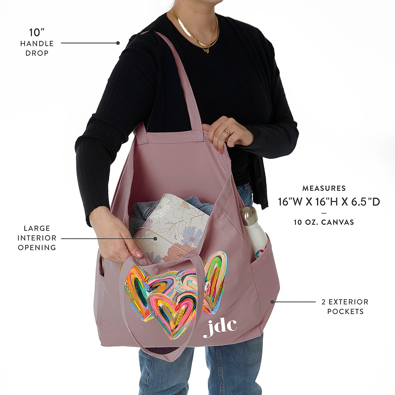 EttaVee Layers of Love Canvas Pocket Tote Bag | Erin Condren