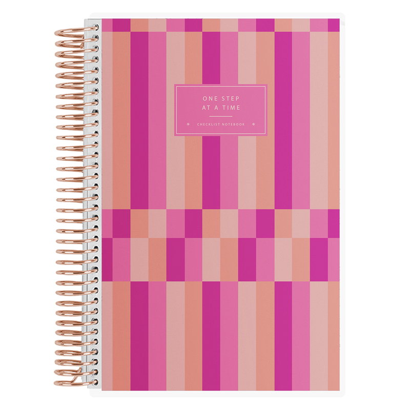 Pink Stripes A5 Checklist Journal