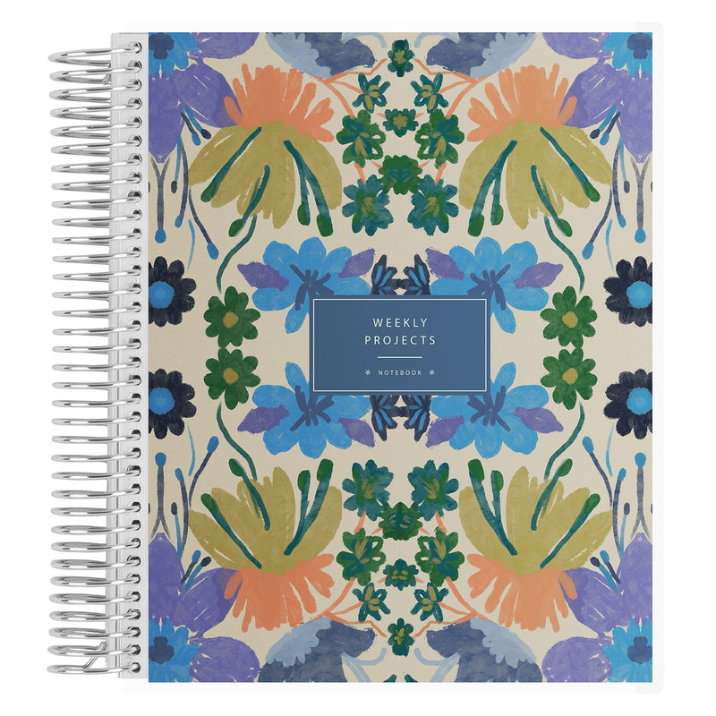 Bright Floral Batik 8.5x11 Weekly Project Notebook